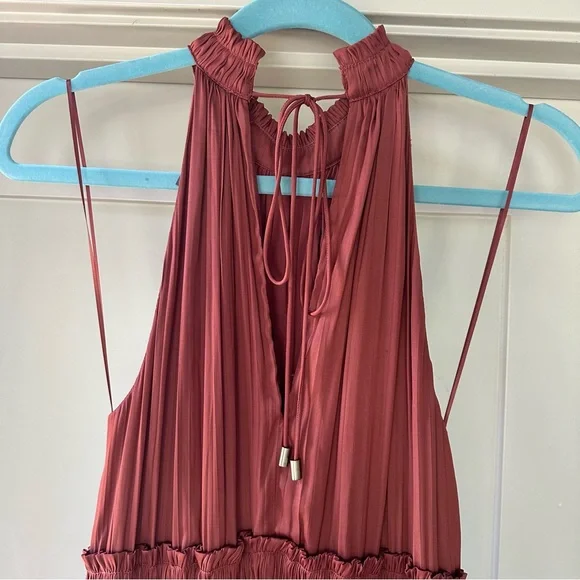 Anthropologie Tiered Pleated Halter Dress - Picture 5 of 6
